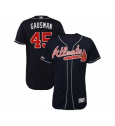 Mens Atlanta Braves 45 Kevin Gausman Navy Blue Alternate Flex Base Authentic Collection Baseball Jersey