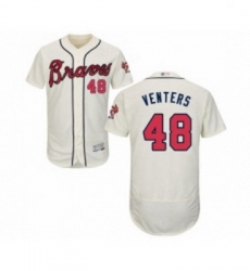 Mens Atlanta Braves 48 Jonny Venters Cream Alternate Flex Base Authentic Collection Baseball Jersey