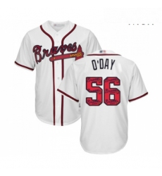 Mens Atlanta Braves 56 Darren O Day Authentic White Team Logo Fashion Cool Base Baseball Jersey 