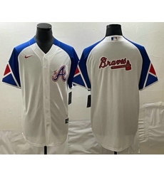 Men's Atlanta Braves Big Logo White 2023 City Connect Cool Base Stitched Jersey