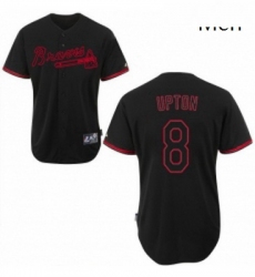 Mens Majestic Atlanta Braves 10 Chipper Jones Authentic Black Fashion MLB Jersey