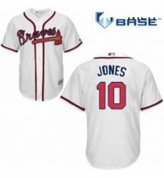 Mens Majestic Atlanta Braves 10 Chipper Jones Replica White Home Cool Base MLB Jersey
