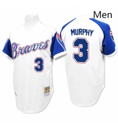 Mens Majestic Atlanta Braves 3 Dale Murphy Authentic White 1974 Throwback MLB Jersey