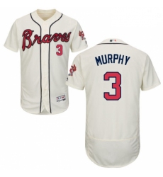 Mens Majestic Atlanta Braves 3 Dale Murphy Cream Alternate Flex Base Authentic Collection MLB Jersey