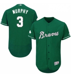 Mens Majestic Atlanta Braves 3 Dale Murphy Green Celtic Flexbase Authentic Collection MLB Jersey