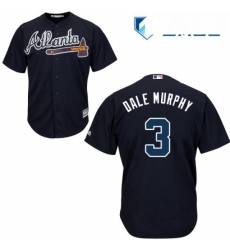 Mens Majestic Atlanta Braves 3 Dale Murphy Replica Blue Alternate Road Cool Base MLB Jersey