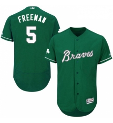 Mens Majestic Atlanta Braves 5 Freddie Freeman Green Celtic Flexbase Authentic Collection MLB Jersey