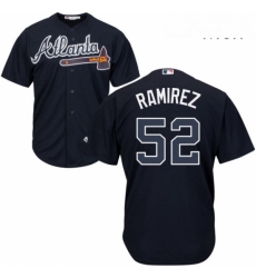 Mens Majestic Atlanta Braves 52 Jose Ramirez Replica Blue Alternate Road Cool Base MLB Jersey 