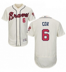 Mens Majestic Atlanta Braves 6 Bobby Cox Cream Alternate Flex Base Authentic Collection MLB Jersey