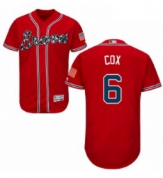 Mens Majestic Atlanta Braves 6 Bobby Cox Red Alternate Flex Base Authentic Collection MLB Jersey