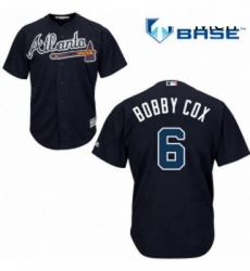 Mens Majestic Atlanta Braves 6 Bobby Cox Replica Blue Alternate Road Cool Base MLB Jersey