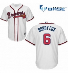 Mens Majestic Atlanta Braves 6 Bobby Cox Replica White Home Cool Base MLB Jersey