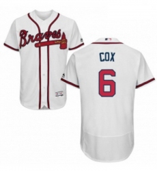 Mens Majestic Atlanta Braves 6 Bobby Cox White Home Flex Base Authentic Collection MLB Jersey