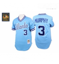 Mens Mitchell and Ness 1982 Atlanta Braves 3 Dale Murphy Replica Light Blue Throwback MLB Jersey