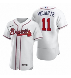 Mens Nike Atlanta Braves 11 Ender Inciarter White Alternate Stitched Baseball Jersey