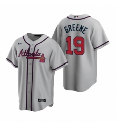 Mens Nike Atlanta Braves 19 Shane Greene Gray Road Stitched Baseball Jersey