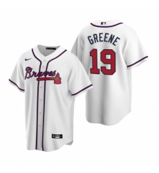 Mens Nike Atlanta Braves 19 Shane Greene White Home Stitched Baseball Jersey