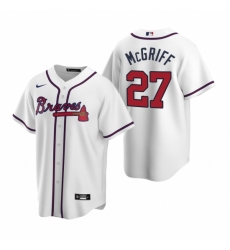 Mens Nike Atlanta Braves 27 Fred McGriff White Home Stitched Baseball Jersey