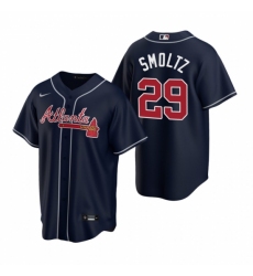 Mens Nike Atlanta Braves 29 John Smoltz Navy Alternate Stitched Baseball Jerse