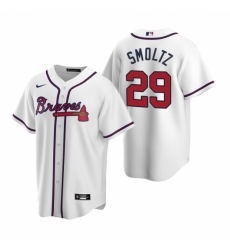 Mens Nike Atlanta Braves 29 John Smoltz White Home Stitched Baseball Jerse