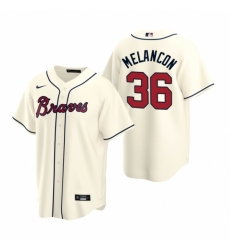 Mens Nike Atlanta Braves 36 Mark Melancon Cream Alternate Stitched Baseball Jersey