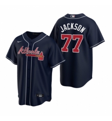 Mens Nike Atlanta Braves 77 Luke Jackson Navy Alternate Stitched Baseball Jersey