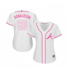 Womens Atlanta Braves 20 Josh Donaldson Replica White Fashion Cool Base Baseball Jersey 
