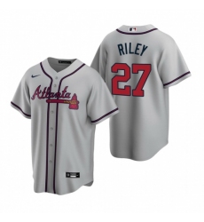 Youth Atlanta Braves 27 Austin Riley Cool Base MLB Stitched Jersey Gray