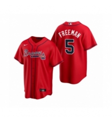 Youth Atlanta Braves #5 Freddie Freeman Nike Red 2020 Alternate Jersey