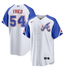 Youth Atlanta Braves 54 Max Fried White 2023 City Connect Stitched Baseball Jersey
