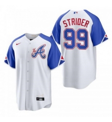 Youth Atlanta Braves 99 Spencer Strider White 2023 City Connect Stitched Baseball Jersey