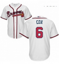 Youth Majestic Atlanta Braves 6 Bobby Cox Replica White Home Cool Base MLB Jersey