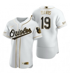 Baltimore Orioles 19 Chris Davis White Nike Mens Authentic Golden Edition MLB Jersey