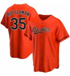 Men Baltimore Oriole #35 Adley Rutschman Orange Cool Base Stitched Baseball jersey