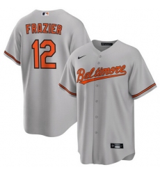 Men Baltimore Orioles 12 Adam Frazier Grey Cool Base Stitched Jersey