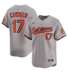 Men Baltimore Orioles 17 Colton Cowser Grey 2025 Limited Stitched Baseball Jersey