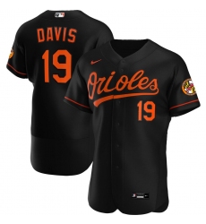 Men Baltimore Orioles 19 Chris Davis Men Nike Black Alternate 2020 Flex Base Player MLB Jersey