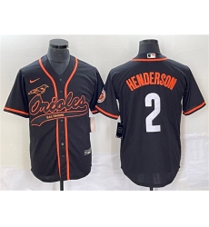 Men Baltimore Orioles 2 Gunnar Henderson Black City Connect Cool Base Stitched Baseball Jersey