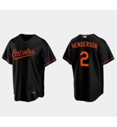 Men Baltimore Orioles 2 Gunnar Henderson Black Cool Base Stitched Jersey