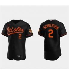 Men Baltimore Orioles 2 Gunnar Henderson Black Flex Base Stitched Baseball Jersey