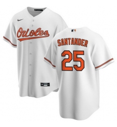 Men Baltimore Orioles 25 Anthony Santander White Cool Base Stitched Jersey