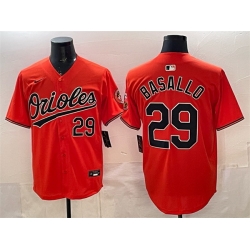 Men Baltimore Orioles 29 Samuel Basallo Orange 2025 Limited Stitched Baseball Jersey