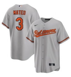 Men Baltimore Orioles 3 Jorge Mateo Grey Cool Base Stitched Jersey
