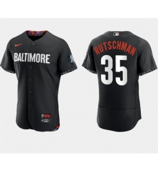 Men Baltimore Orioles 35 Adley Rutschman Black 2023 City Connect Flex Base Stitched Baseball Jersey