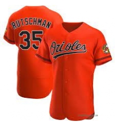 Men Baltimore Orioles 35 Adley  Rutschman Orange Flexbase Jersey