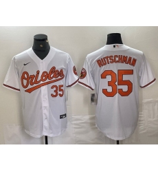 Men Baltimore Orioles 35 Adley Rutschman White 2024 Home Limited Cool Base Stitched Baseball Jersey