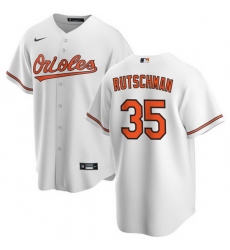 Men Baltimore Orioles 35 Adley Rutschman White Cool Base Stitched Jersey