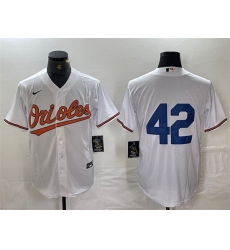Men Baltimore Orioles 42 Jackie Robinson White Cool Base Stitched Jersey