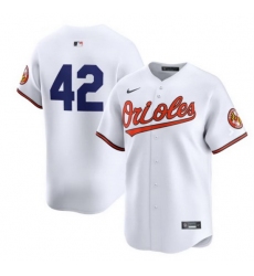 Men Baltimore Orioles 42 White 2024 White Limited Cool Base Stitched Baseball Jersey