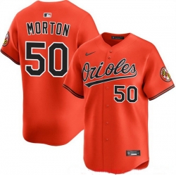 Men Baltimore Orioles 50 Charlie Morton Orange 2025 2nd Alternate Limited Stitched Baseball Jersey